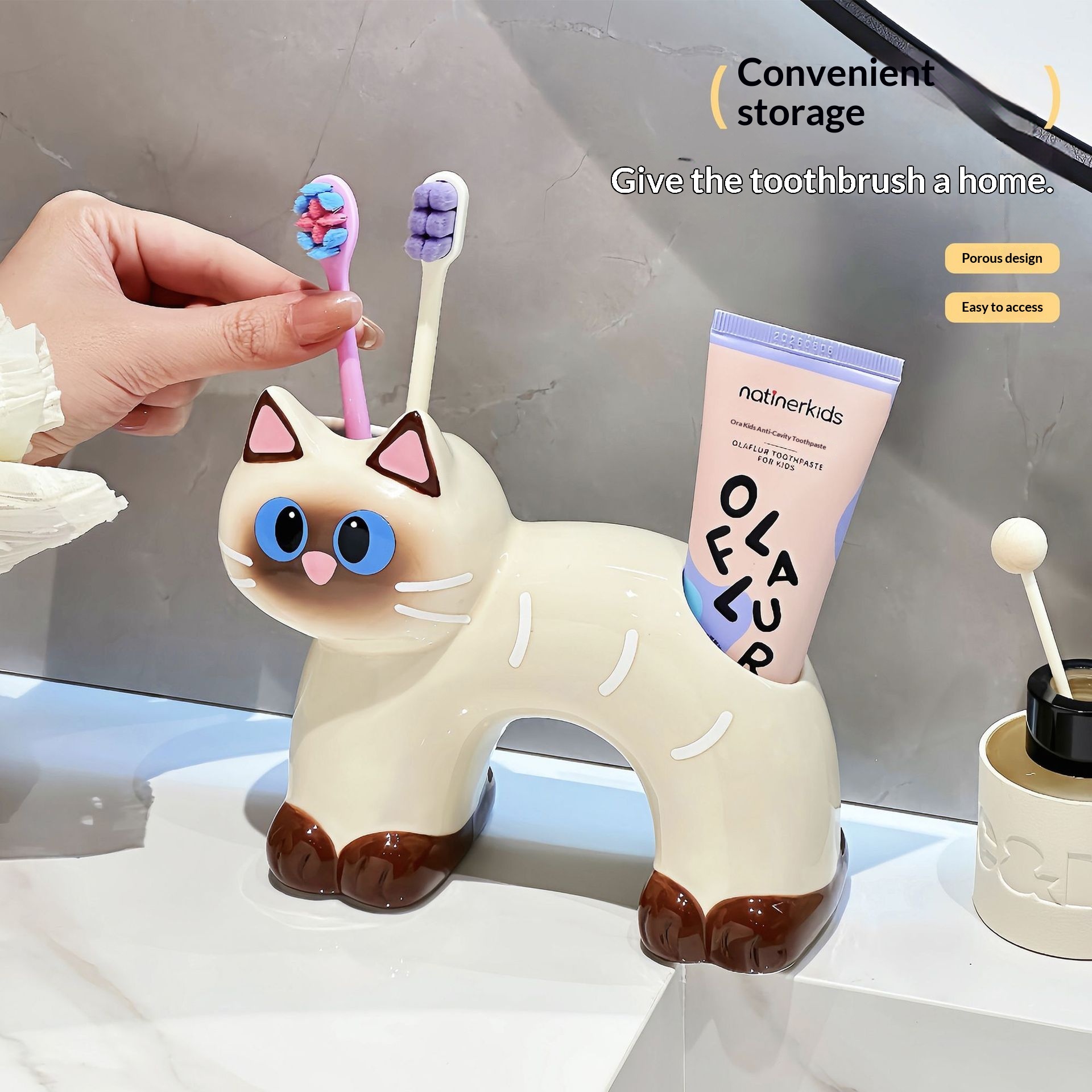 Household Ceramic Toothbrush Holder 2