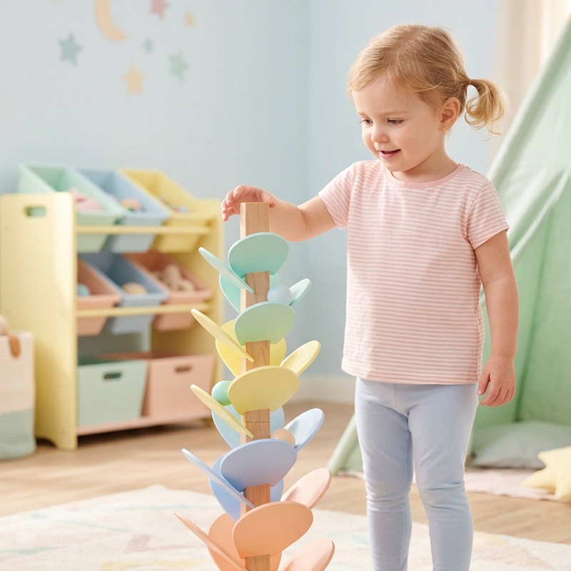 Solid Wood Rainbow Music Tree DIY Assembled Petal Toy 7