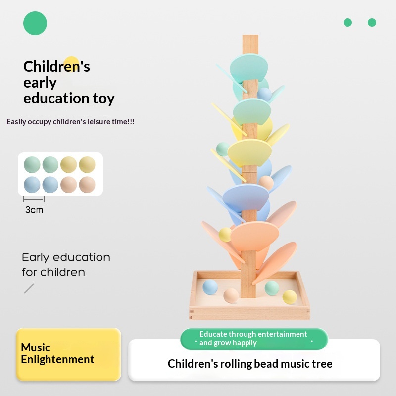 Solid Wood Rainbow Music Tree DIY Assembled Petal Toy 8