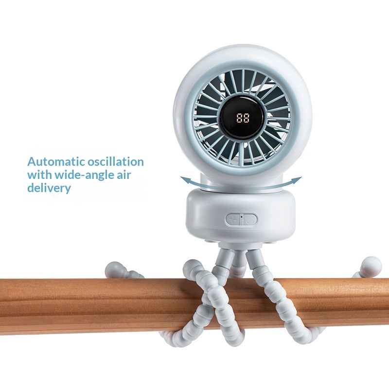 Baby Stroller Fan With A Swiveling Head Function 4
