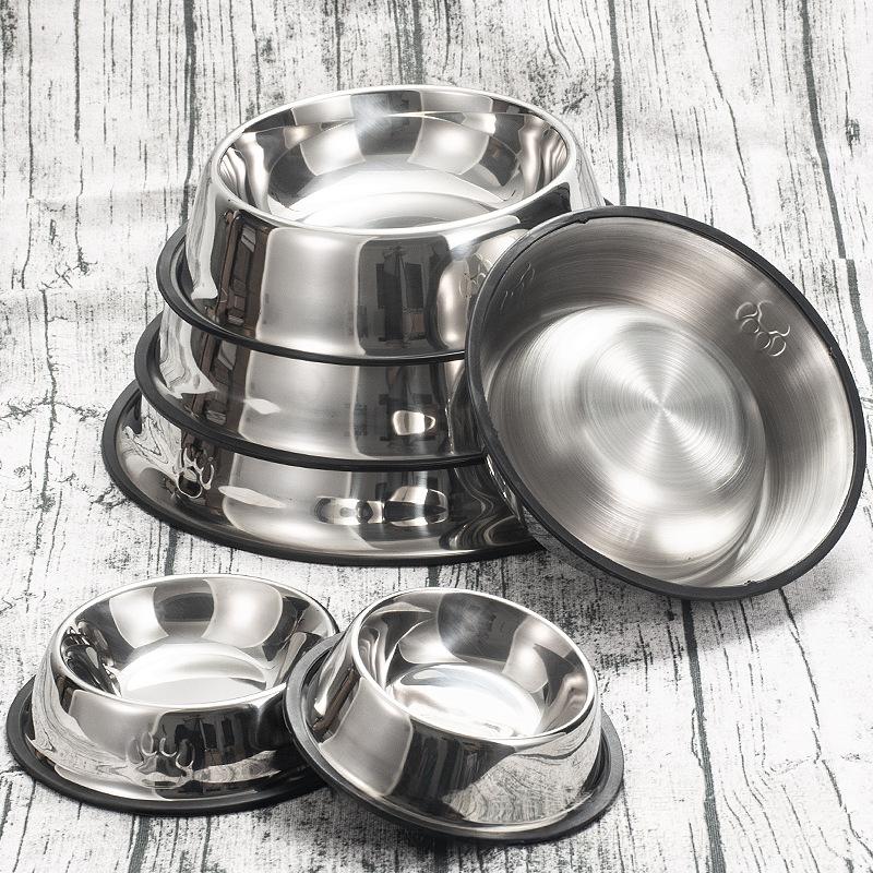 Tip-proof Non-slip Pet Supplies Stainless Steel Dog Bowl And Cat Bowl