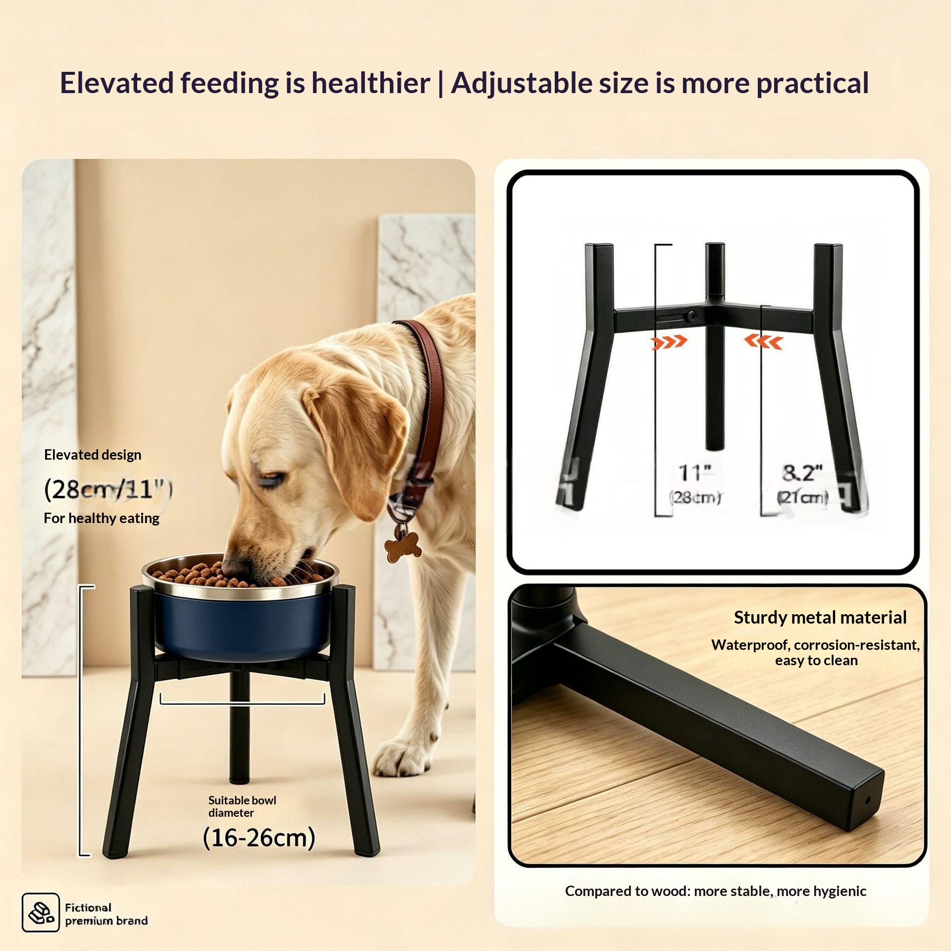 Adjustable Dog Bowl Pet Feeder Stand 4