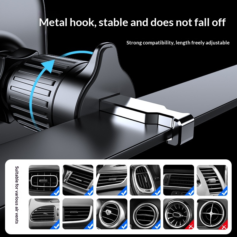Car Air Vent Spiral Inverted Hook Multi-function Navigation Bracket For In-car Use