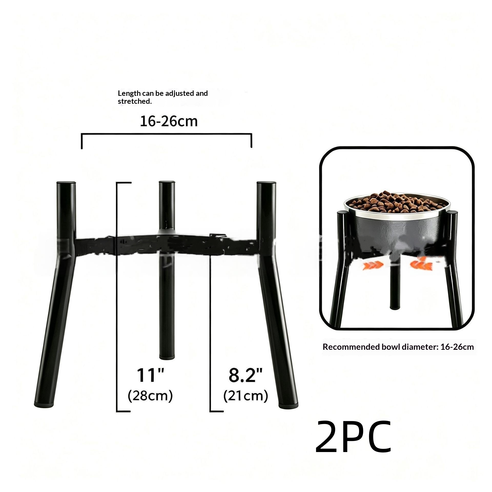 Adjustable Dog Bowl Pet Feeder Stand 3
