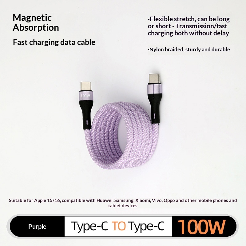 Magnetic Data Cable Organizer Fast-charging Cable Car Charging Cable