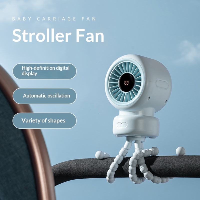 Baby Stroller Fan With A Swiveling Head Function 7