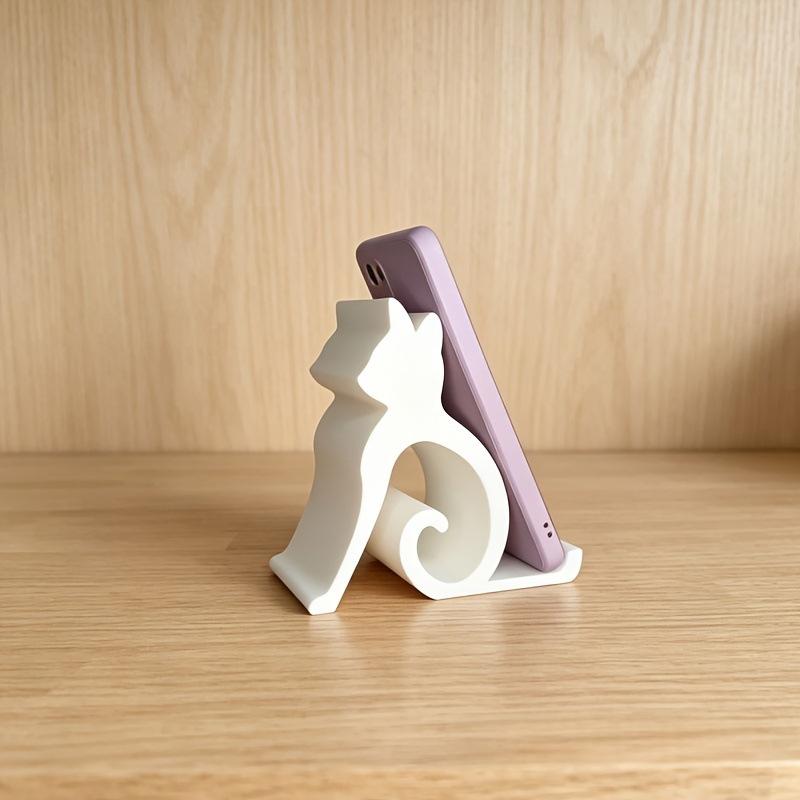 Cute Kitten Phone Stand Desk Decoration