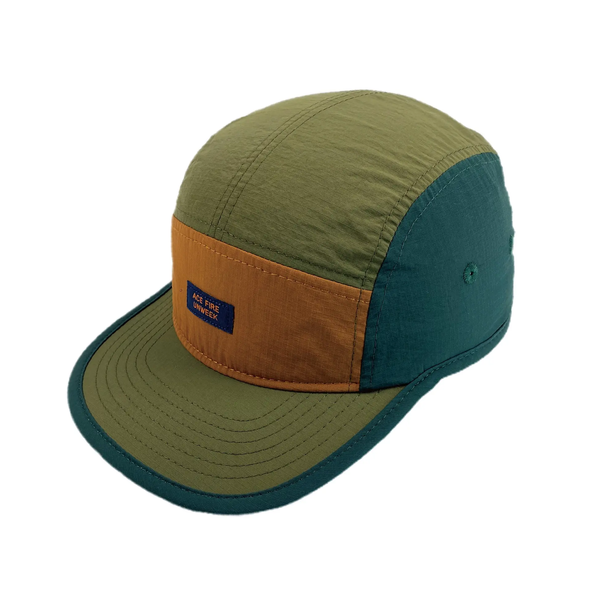 Japanese-style Niche Flat-brim Five-panel Color-block Outdoor Baseball Cap