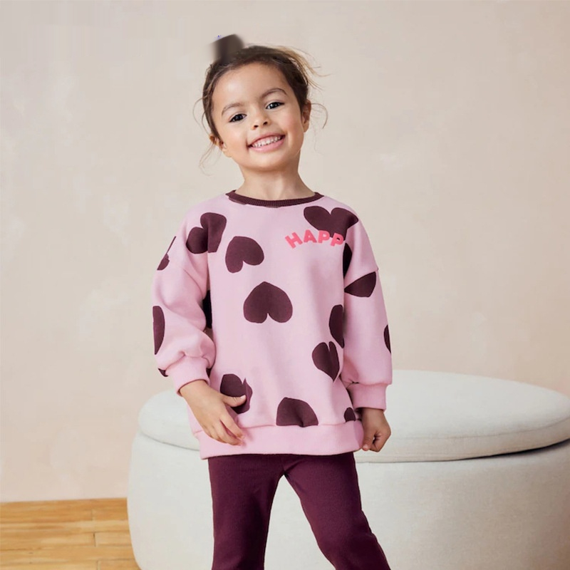 Childrens Long-sleeved Cute Printed Top