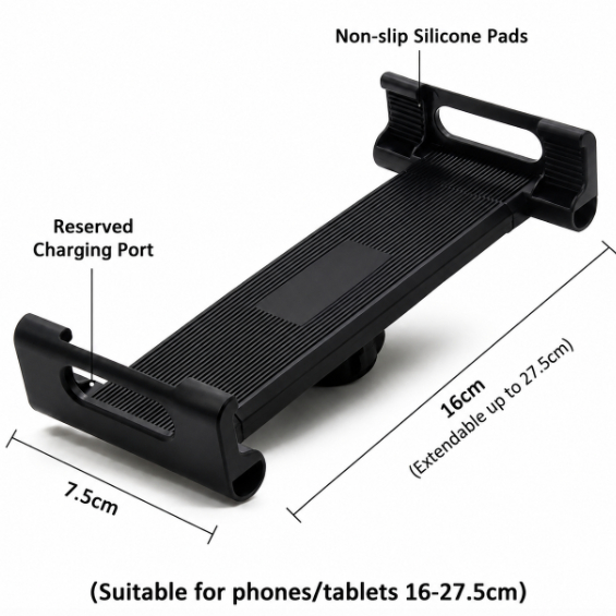 Wide Tablet Phone Holder Clip Foldable Stand 3