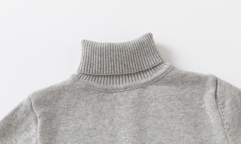 Girls And Boys Turtleneck Solid-color Sweaters — foto 4