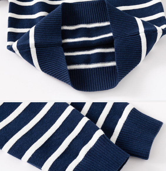 Boys Fine-striped Crew-neck Sweater Top