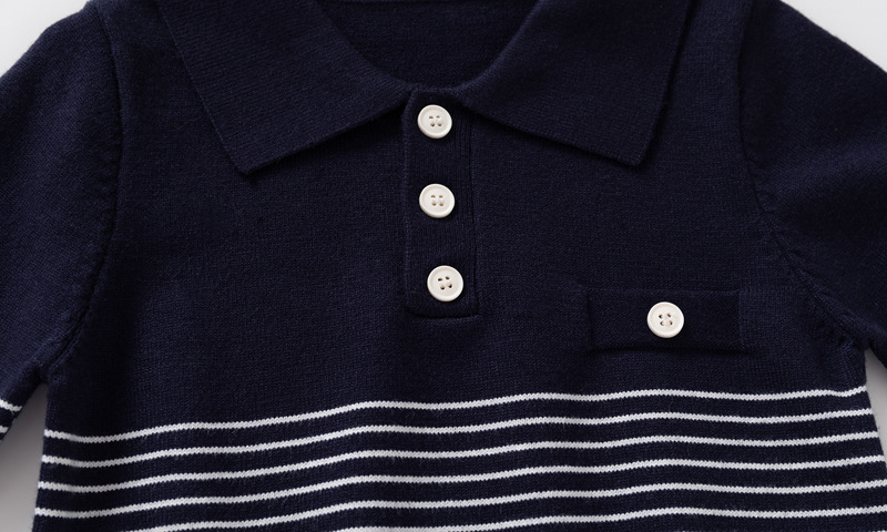 Boy's Thin Stripe Button-down Sweater