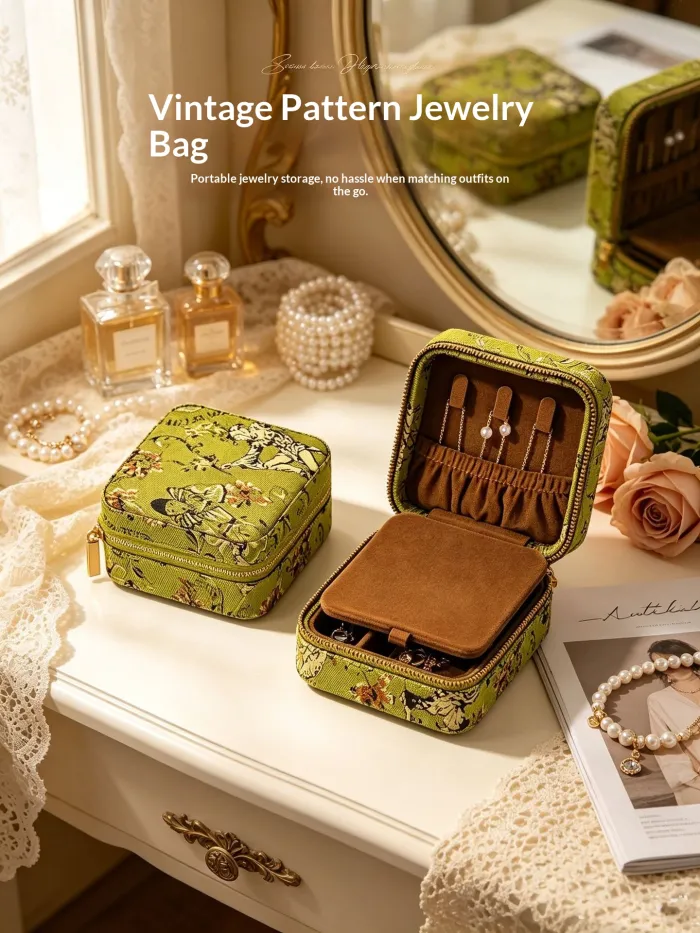 Travel Jewelry Organizer Case, Small Jewelry Box for Rings, Earrings and Necklaces - detail photo 8