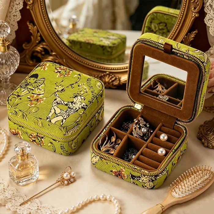 Travel Jewelry Organizer Case, Small Jewelry Box for Rings, Earrings and Necklaces - detail photo 7