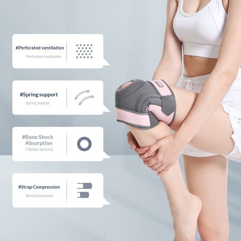 Sports Cycling Knee Pads With Shock-absorbing Springs And Compression Support