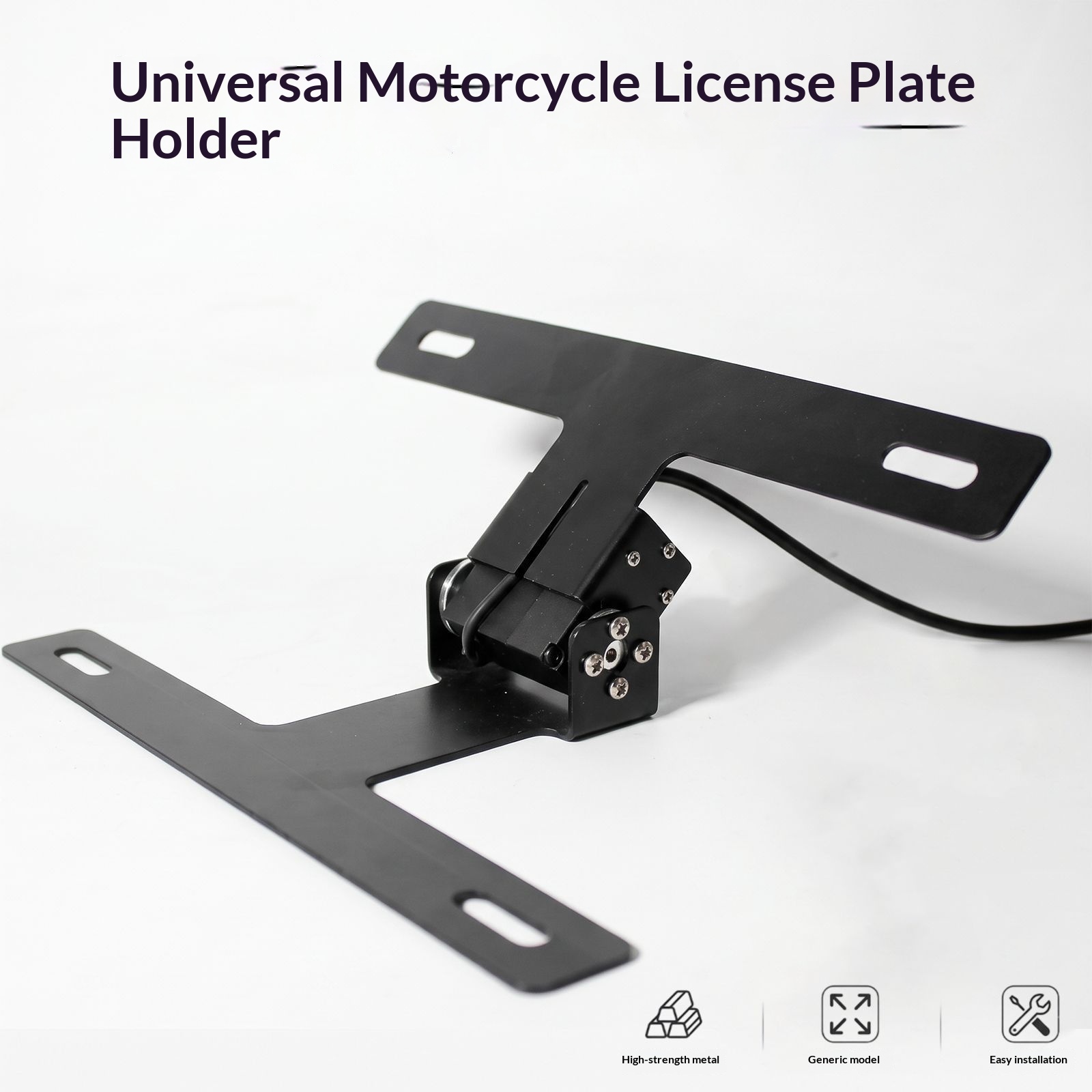 Motorcycle Modification Electric Folding License Plate Holder Universal Pedal Machine