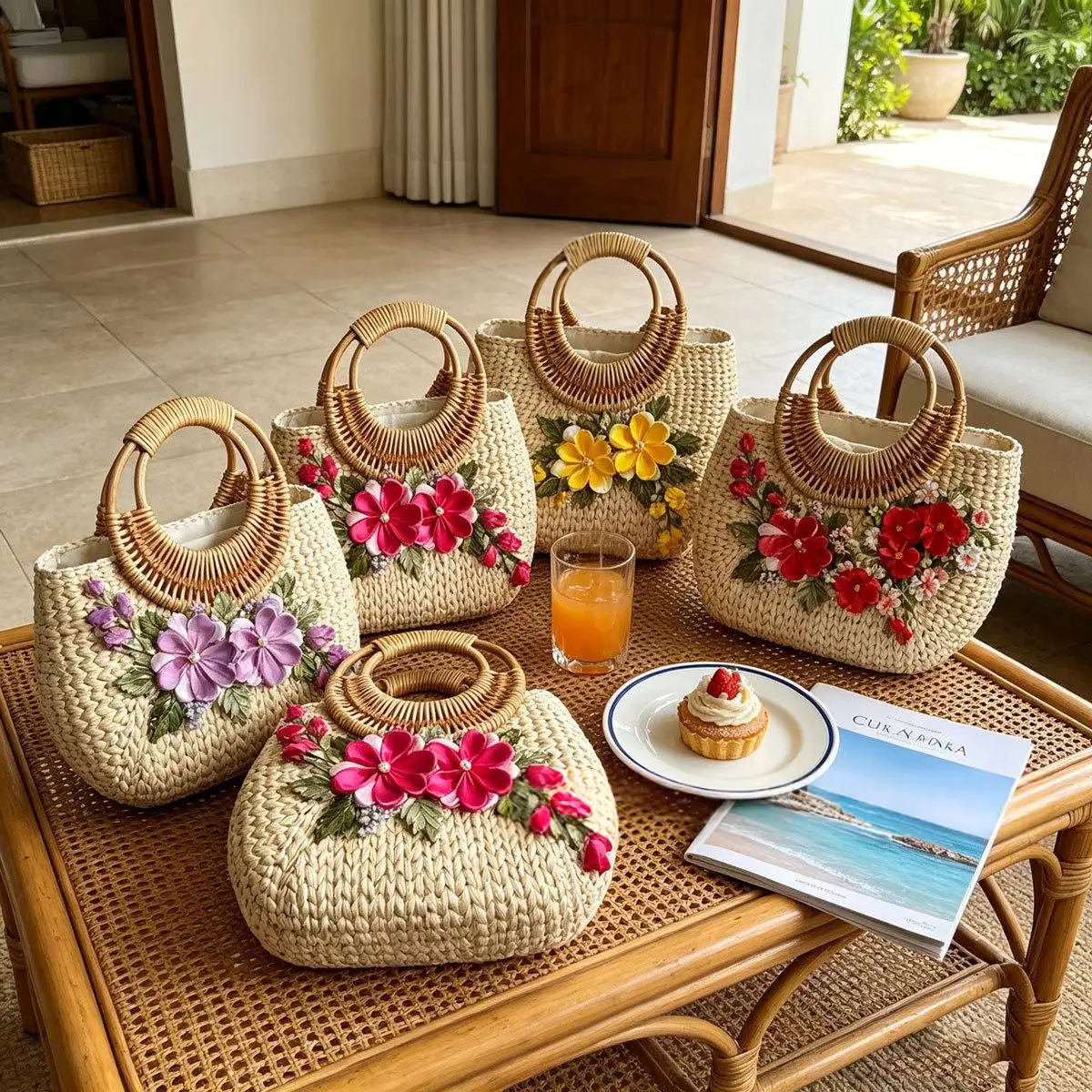 Straw Tote Bag For The Beach