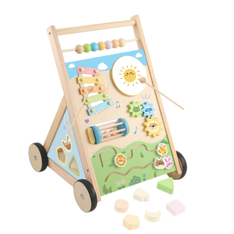 Wooden Toddler Walker Baby Early Education Educational Toy — foto 3