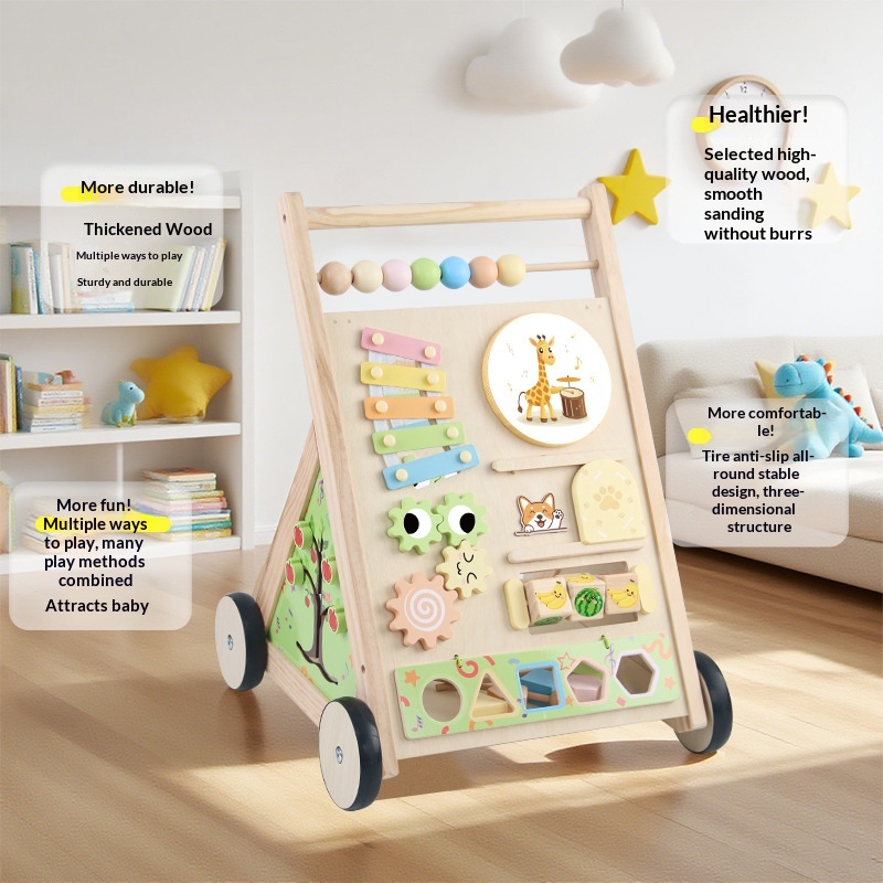 Wooden Toddler Walker Baby Early Education Educational Toy — foto 2