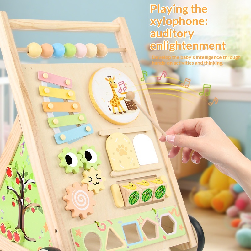 Wooden Toddler Walker Baby Early Education Educational Toy — foto 6