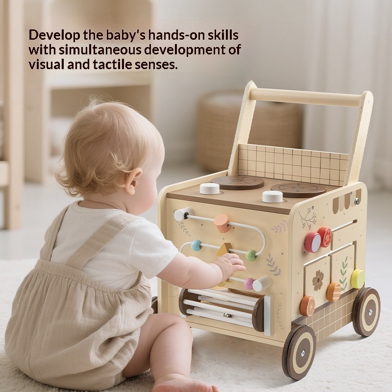 Wooden Multifunctional Beaded Building Block Hand Truck For Toddlers — foto 6