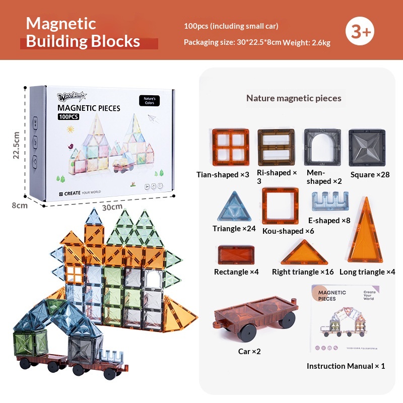 Portable Magnetic Tile Colorful Window Childrens Educational Building Toy — foto 2