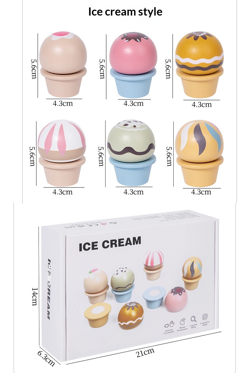 Wooden Ice Cream Model Playset Toy — foto 9
