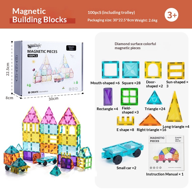 Portable Magnetic Tile Colorful Window Childrens Educational Building Toy — foto 7
