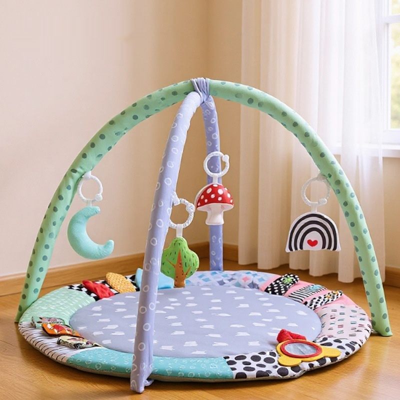 Round Play Gym Mat With Toys For Babies