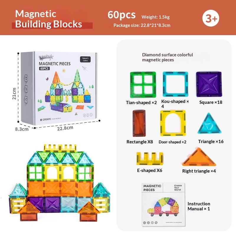 Portable Magnetic Tile Colorful Window Childrens Educational Building Toy — foto 10