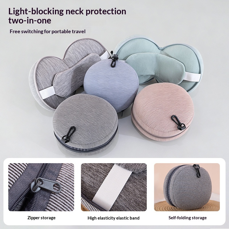 Multi-functional Neck Eye Mask 2-in-1 Portable Travel Pillow With Storage Pocket — foto 6