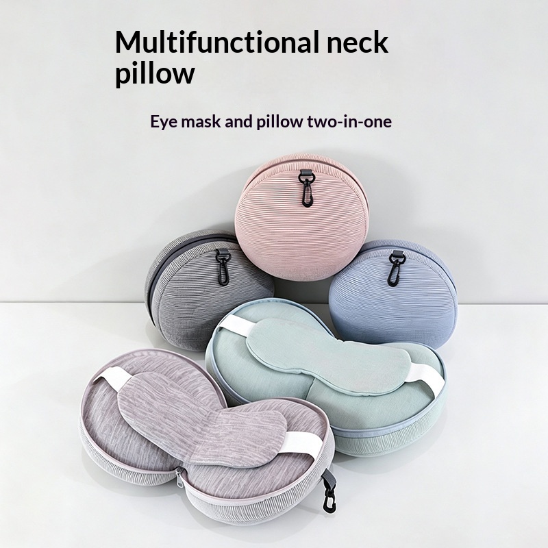 Multi-functional Neck Eye Mask 2-in-1 Portable Travel Pillow With Storage Pocket — foto 2