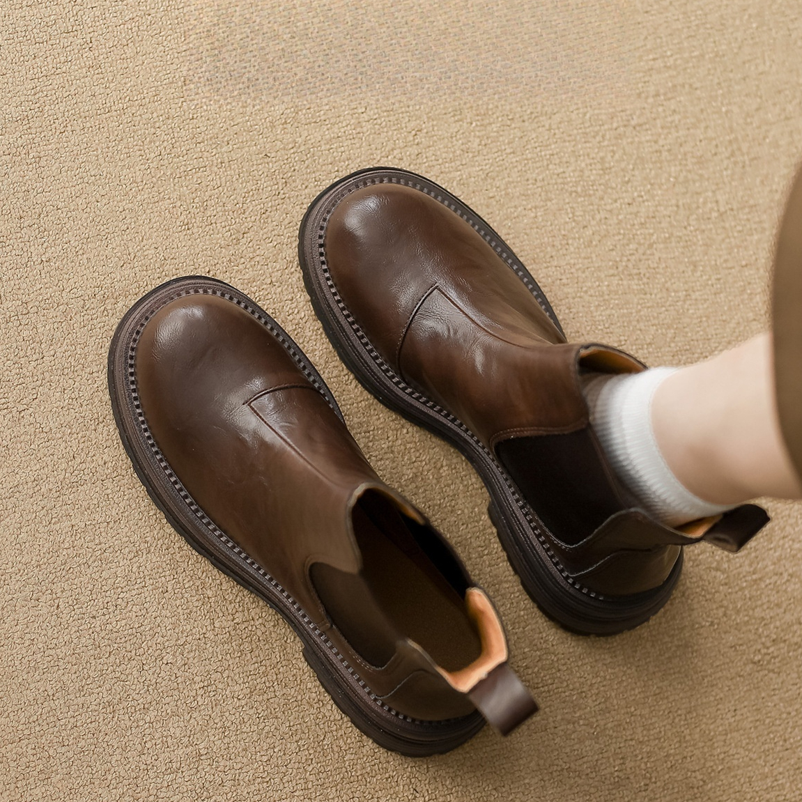 Retro British-style Thick-soled Ankle Boots