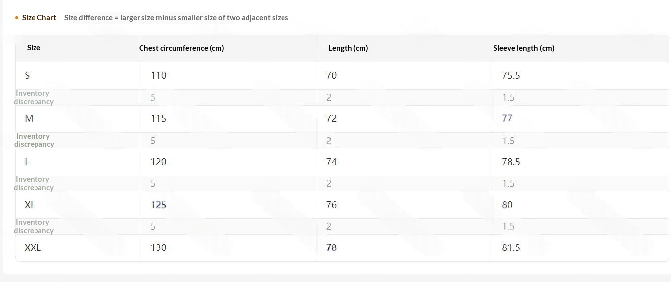 Men's Color-Block Fleece Hoodie - Size Chart