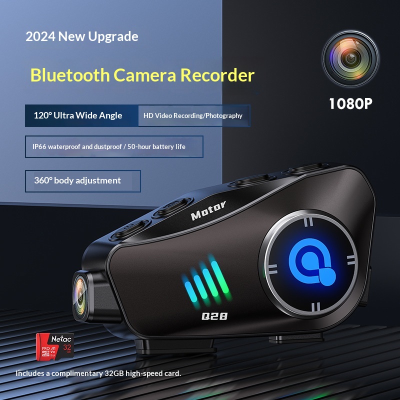 Q28 Helmet Bluetooth Headset And Dash Cam