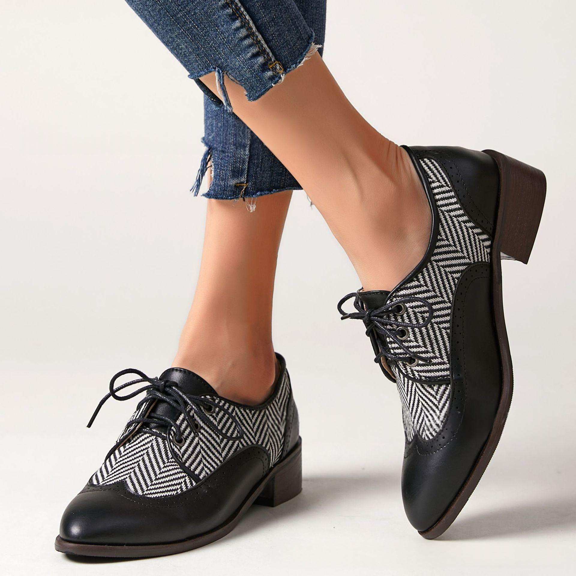 British-style Everyday Commuter Block-heeled Pointed-toe Womens Pumps