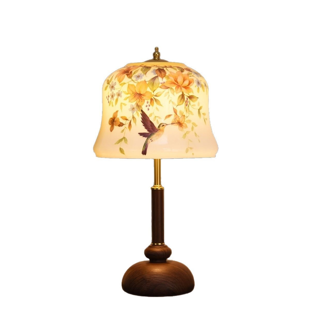 Chinese-style Solid-wood Vintage Table Bedside Lamp For The Master Bedroom