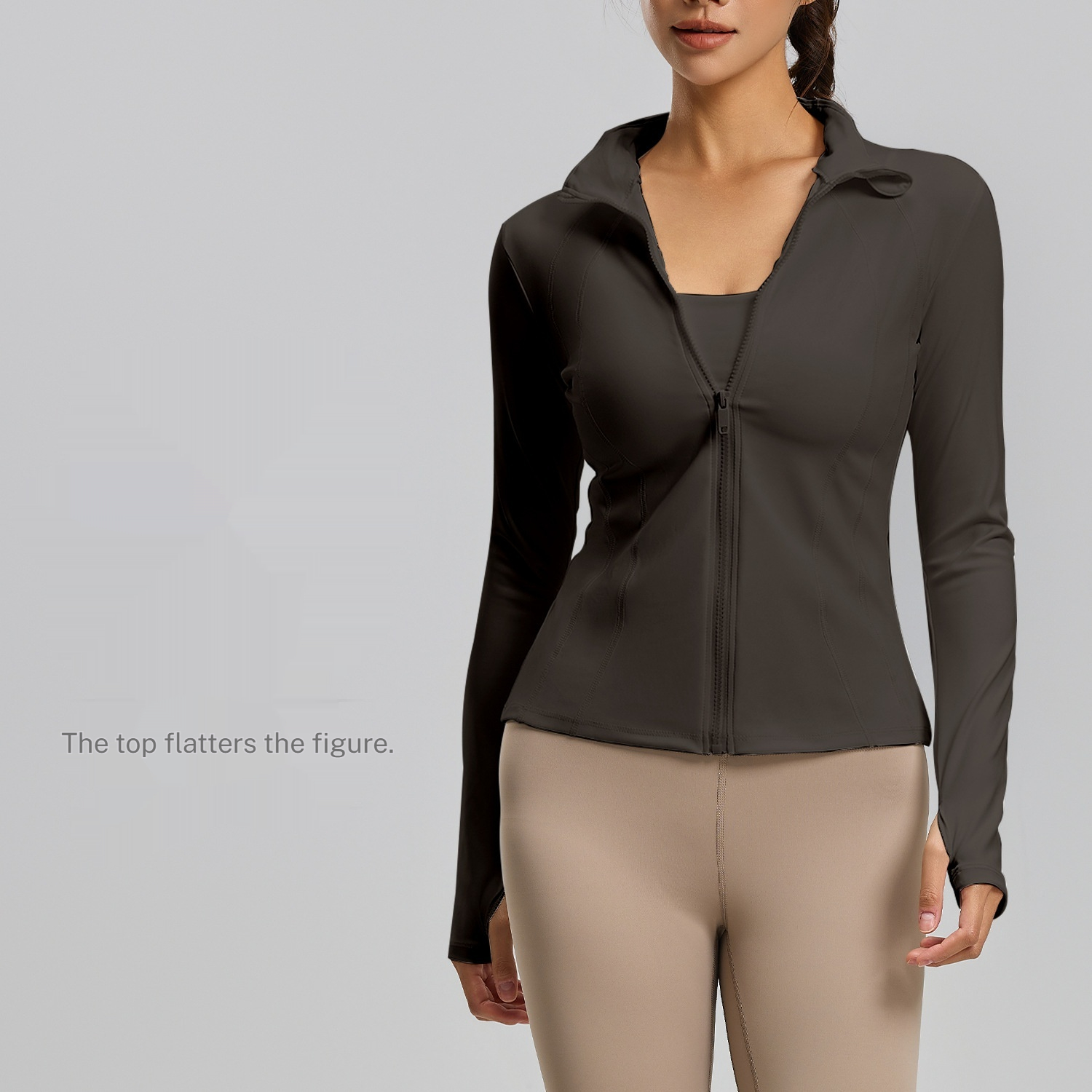 Stand-collar Sun-protective Jacket For Women Breathable And Form-fitting