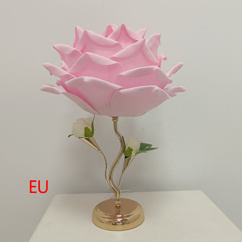 Rose-shaped White And Pink Petal Table Lamp