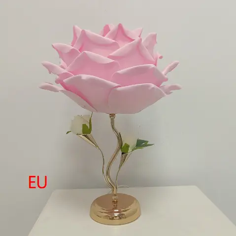 Rose-shaped White And Pink Petal Table Lamp