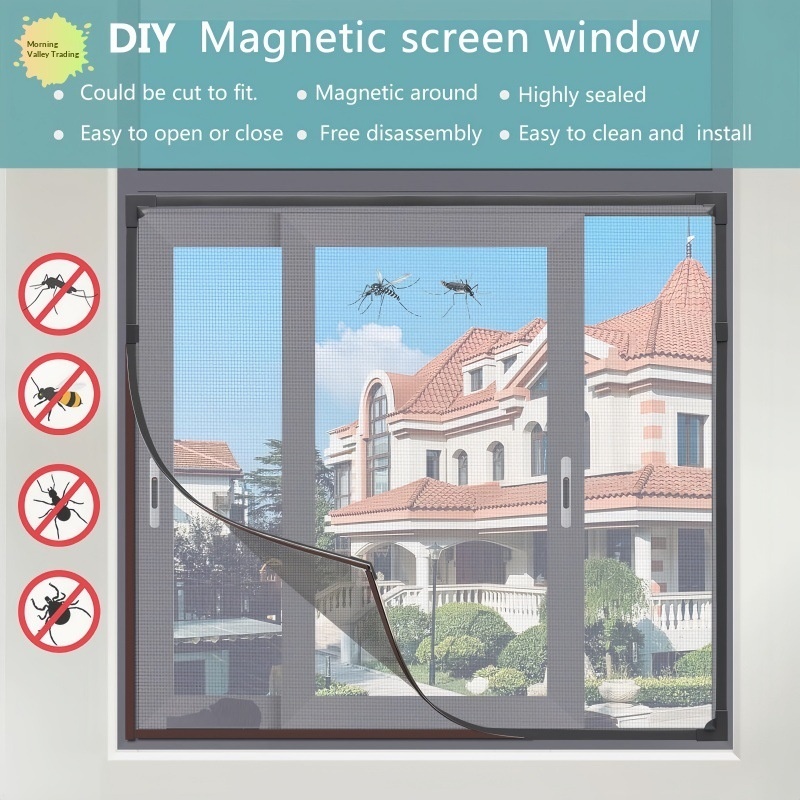 Magnetic Mesh CurtainSelf-Install Punch-Free Self-Adhesive Window Screen