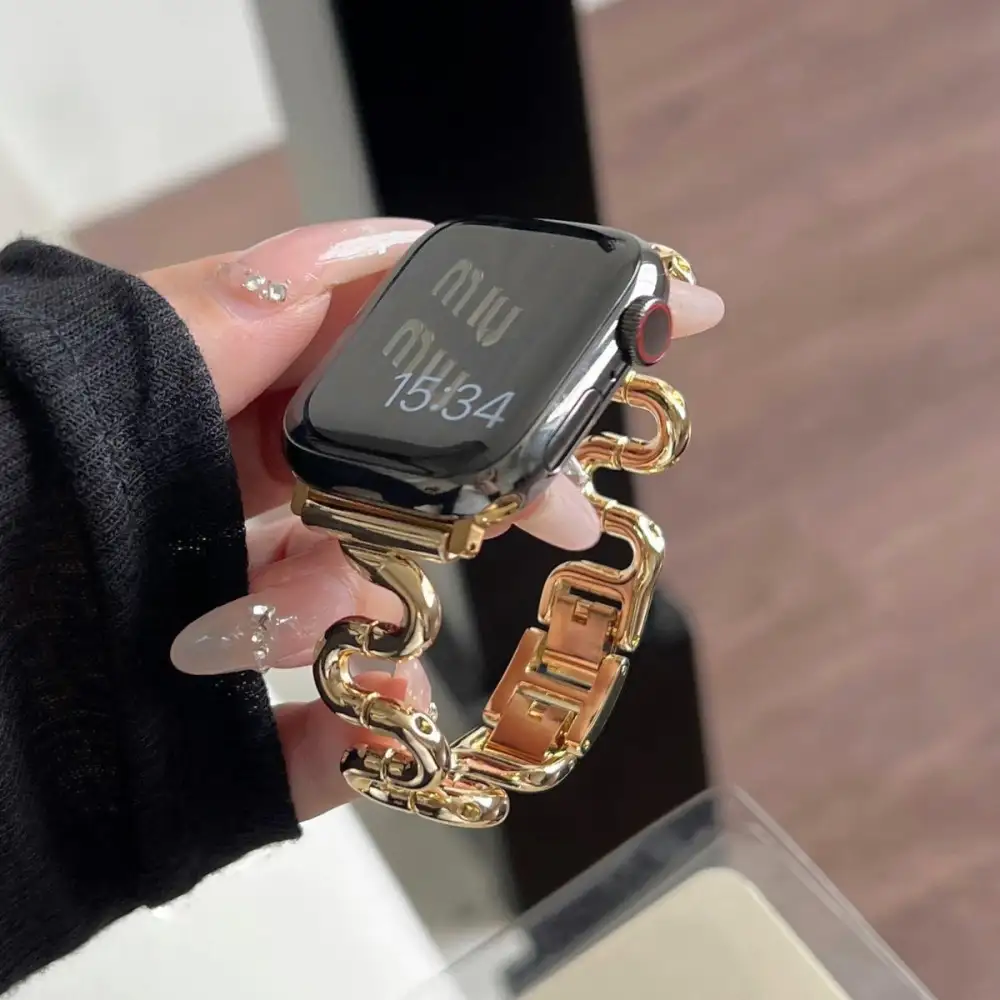 S-shaped Bent Metal Strap Smart Watch Band