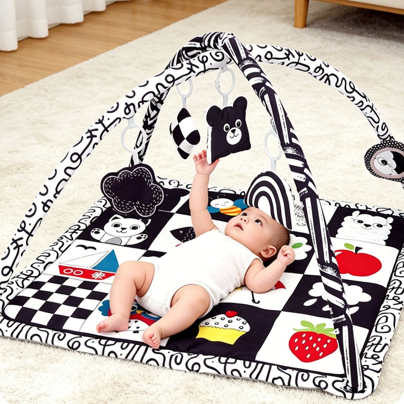 Machine-washable Cartoon Crawling Mat Game Blanket Floor Mat