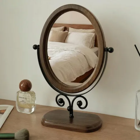 European-Style Desktop Simple Makeup Rotating Mirror