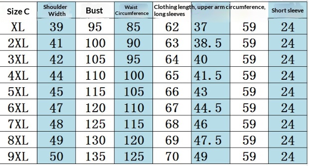 Size chart