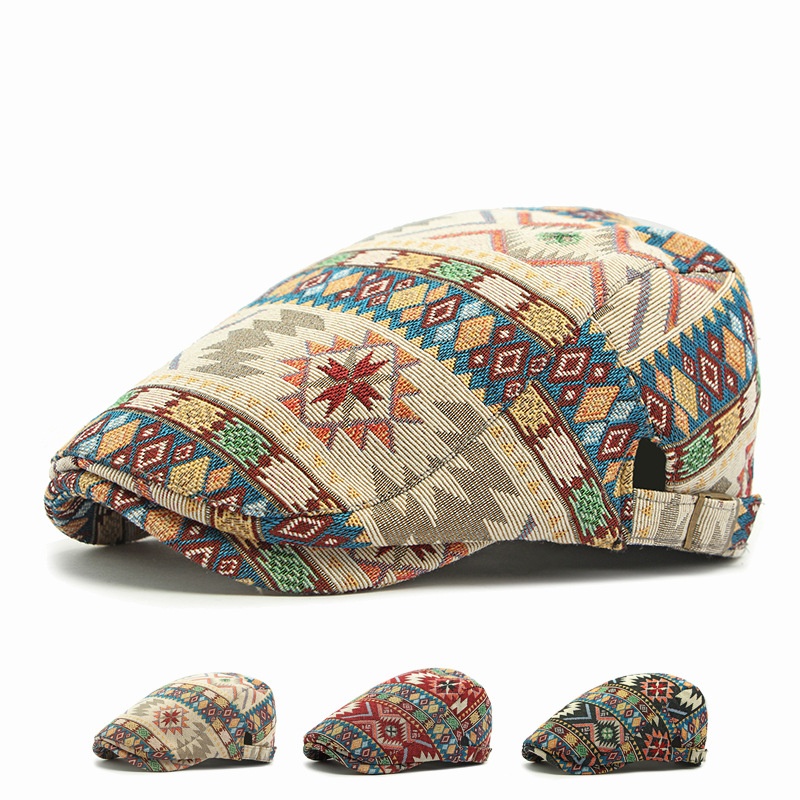Ethnic-style Personalized Jacquard Cap Casual Newsboy Cap