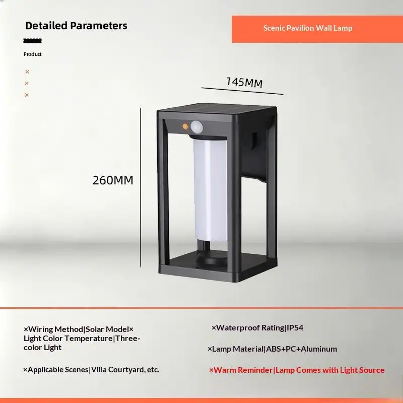 Waterproof Solar-Powered Wall Light For Both Villa And Garden