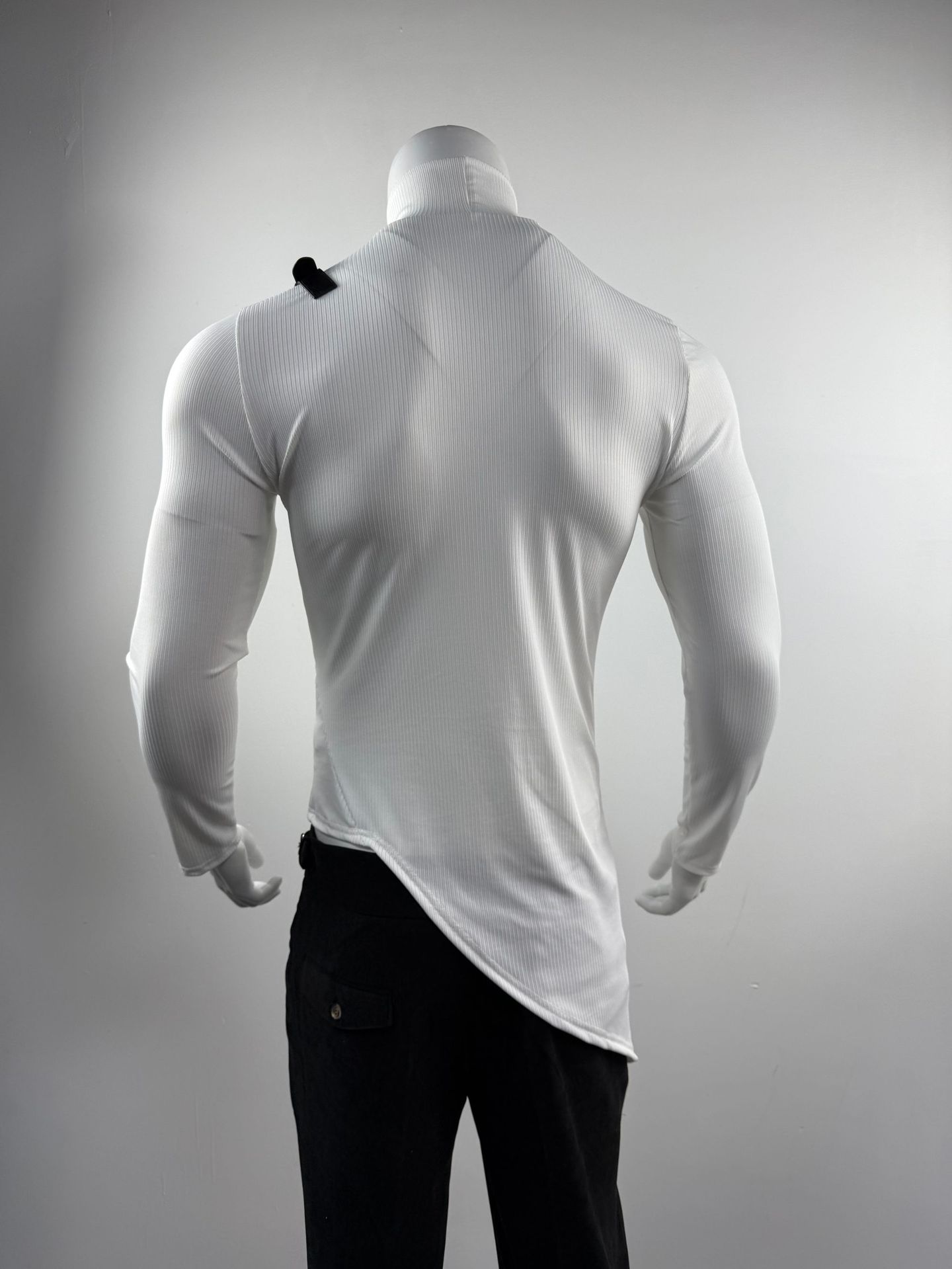 Camiseta Masculina Esportiva de Manga Longa com Gola Alta
