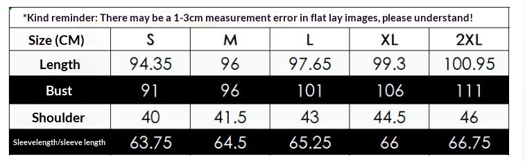 Size chart for Mock-Neck Base Layer Stretch Sports Long-Sleeve Top